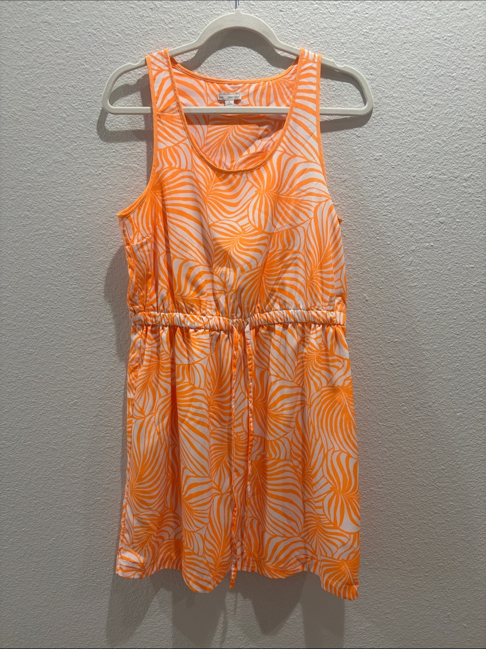 GAP Orange & White Abstract Print Tank Dress